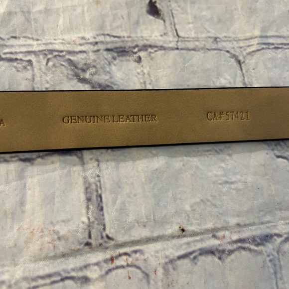 ANN TAYLOR GENUINE LEATHER CROC PRINT BLACK BELT WOMEN’S SIZE MEDIUM - Picture 7 of 9